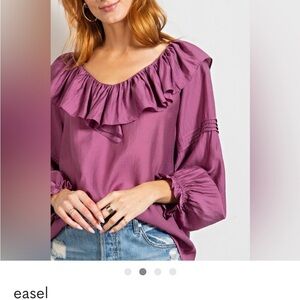 E4 Easel Silky Loose Fit Blouse Violet